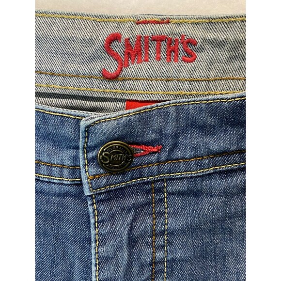 Vintage Smiths Workwear Jeans Calf Length Size 12 Womens 34 x 17 Embroidered - Picture 2 of 4